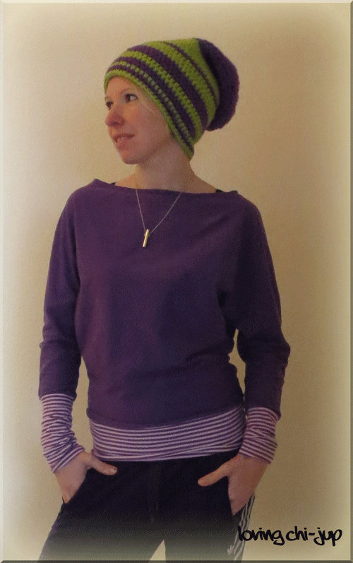 Fledermausshirt und Hkelbeanie