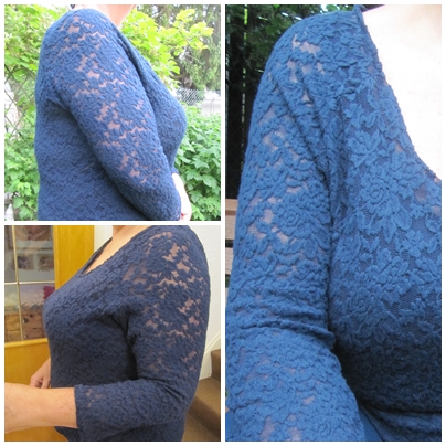 Mein kornblumenblaues Spitzenshirt