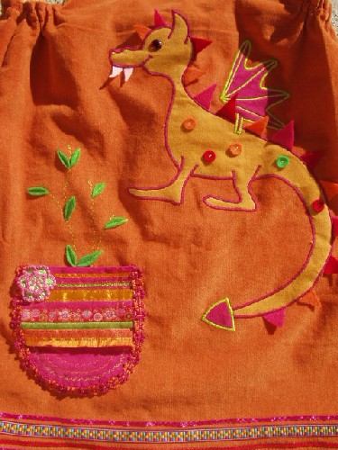 Samtdrachen und Bndertasche Detail