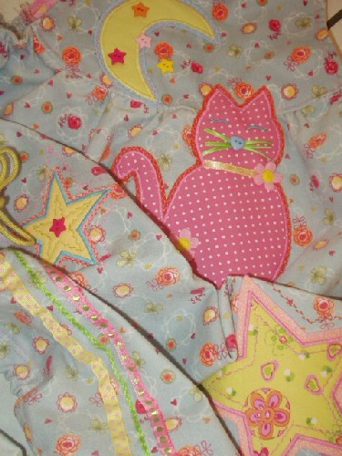 Katze Mond und Sterne Detail