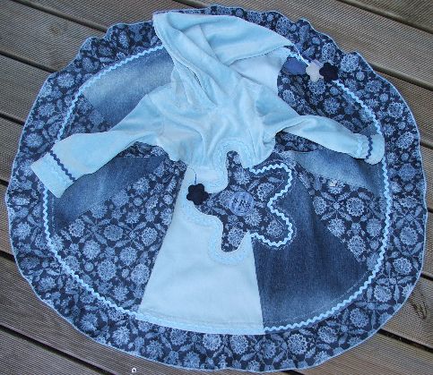 Twirlykleid in blau