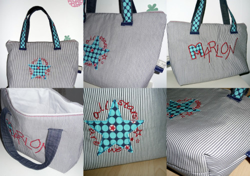Kleine Wickeltasche mit Tragegriffen