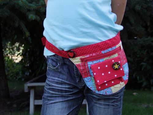 Hippe Tasche rot- bunt