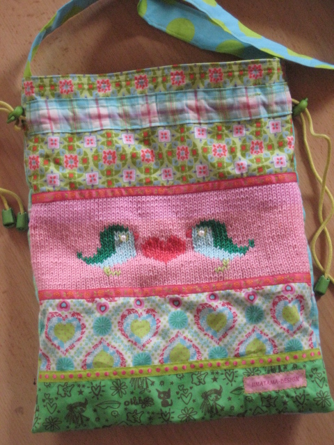 Vgelchen Strick-Stoff-Tasche