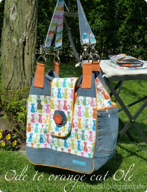 Ode to orange cat Ole - Mami-Bag, Big-Money-Bag, Kosmetiktasche und Keyforb