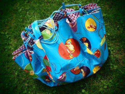 Badetasche aus Wachstuch