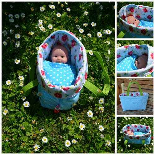 2 in 1  Puppenbettchen und Kindertasche