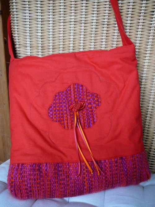 Tasche mit Webeinsatz