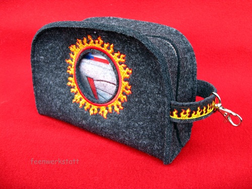 Flammende Wollfilztasche