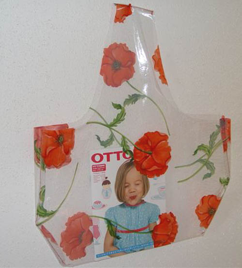 Geschenkverpackung Klarsichttasche Mohn
