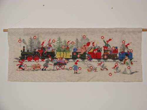 Adventskalender gestickt ...