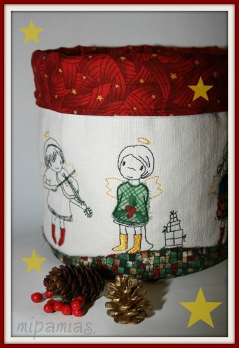 Weihnachtliches Stoffkrbchen