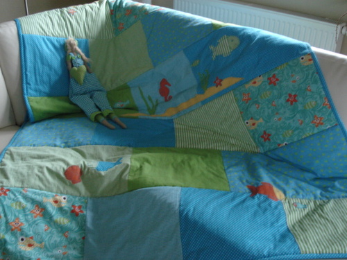 Kuscheldecke mit Meermotiven