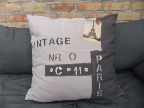Vintage Paris Kissen