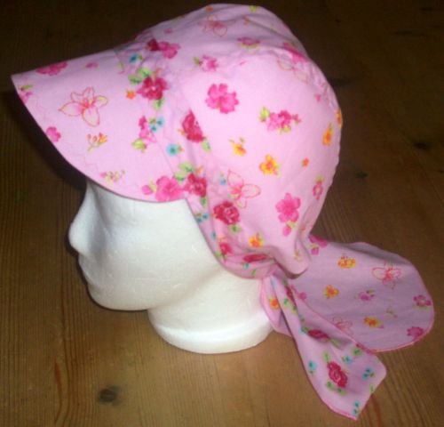 Bandana mit Nackenschutz und Sonnendach in rosa