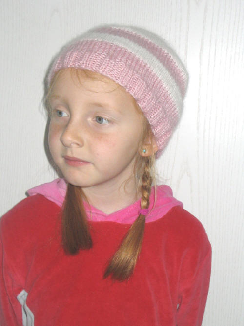 Strickmtze in Rosa