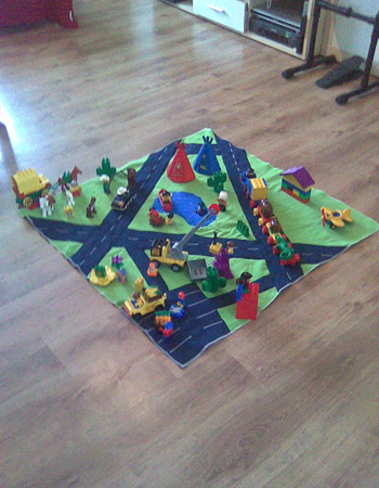 Spieldecke fr Duplo und Autos