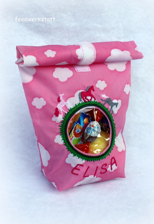 rosa Pferde-Lunchbag