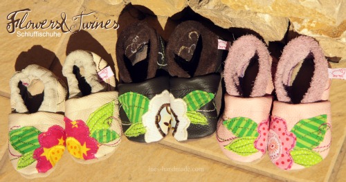 "Flowers&Twines" Schluffischuhe x 3