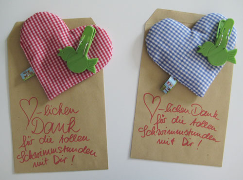 Herzle mit Verpackung