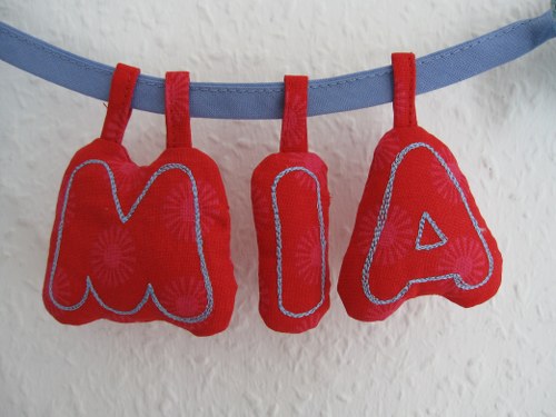 Buchstaben fr eine Kinderwagenkette
