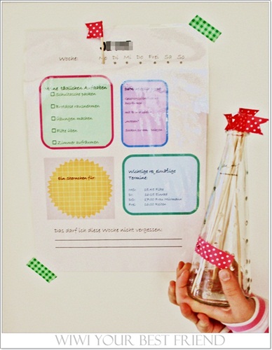 Wochenplan fr Familienmanagerin-Kids