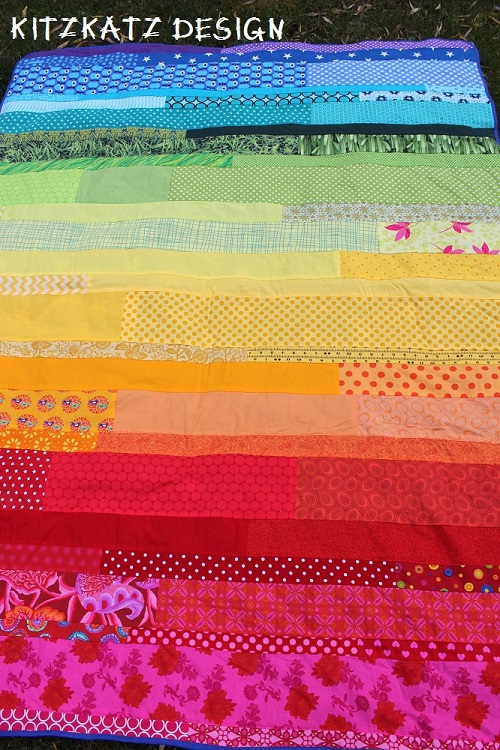 Regenbogenpatchworkdecke