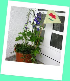 Blumenstecker / Fhnchen mit Farbenmix-Pilz