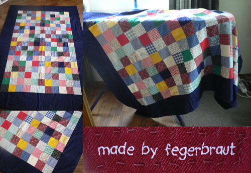 meine allererste selbst genhte Patchworkdecke
