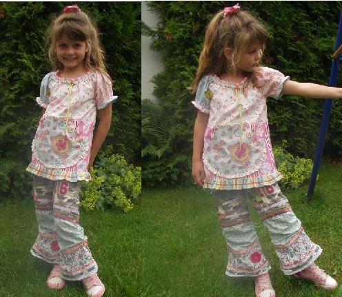 Camohose mit trkis in Kombination