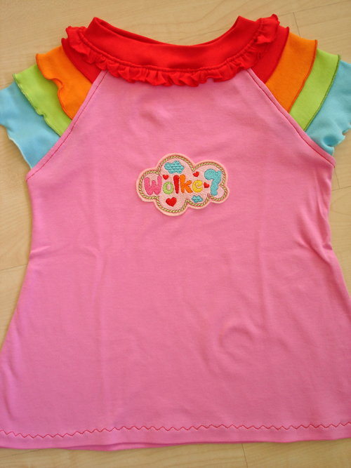 Regenbogen-Rschen-Raglanshirt Wolke 7