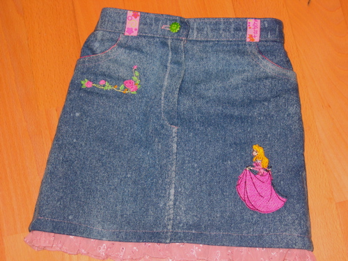 Jeansrock gebleicht