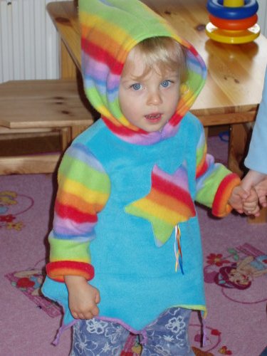 Regenbogen Hannel am Model