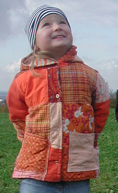 Orangene Patchworkjacke