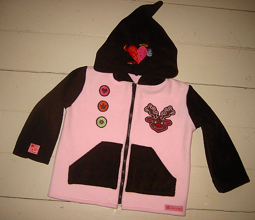 Fleece Jacke rosa-braun