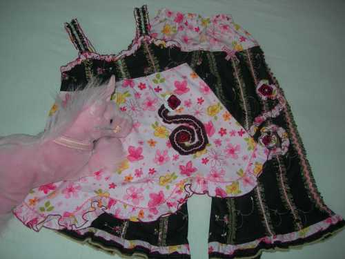 Streifenhose und Tunika aus Jeans und Baumwolle