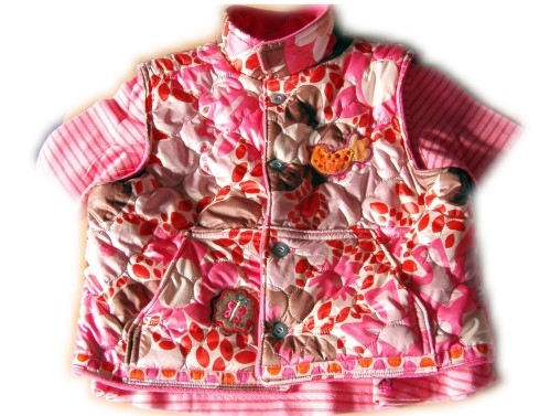 Serie pink/braun: Wendeweste aus Steppstoff