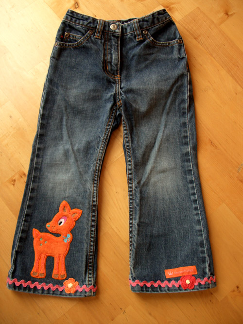 Eine alte Jeans im neuen Glanz....mit Bambi!