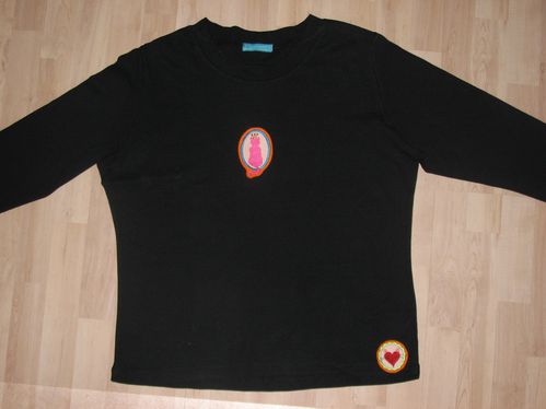 Schwarzes Antonia-Shirt mit Katzen...
