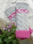 Stulpen grau-rosa