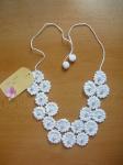 Crocheted white  necklace