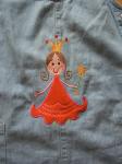Ein altes Jeanshngerchen mit Stickdatei Prinzessin!