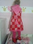 Latzi Kleid in rosa/rot
