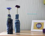 Blumenvasen aus alten Jeans