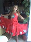 A poplin dress with embroidery applications